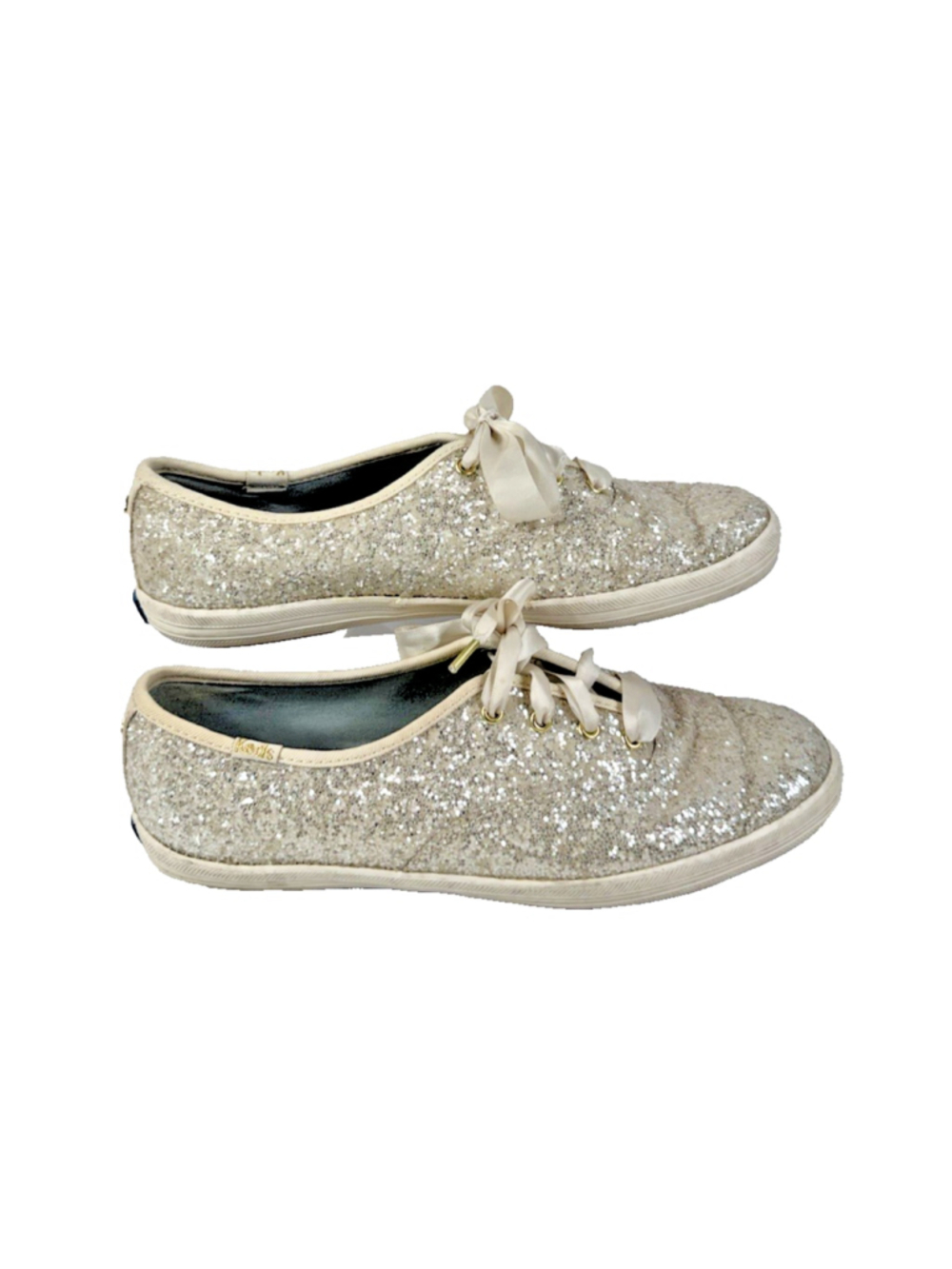 Keds X Kate Spade Sneaker Women's Size 7 Champion Glitter Satin Laces